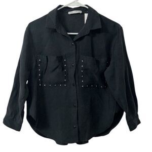 Zara Kids Girls Black Button Down
Shirt(Size 10Yrs)